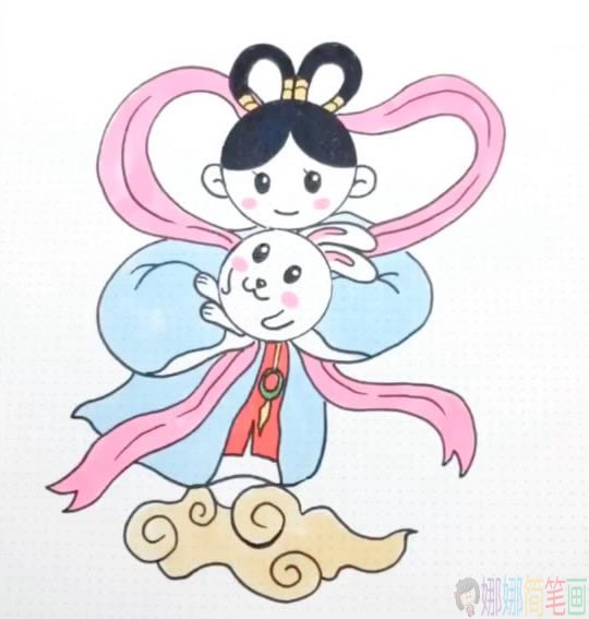 嫦娥简笔画色彩图片-1
