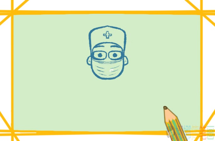 抗击疫情的医生叔叔简笔画-3
