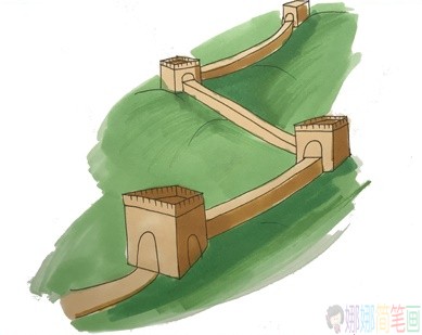长城简笔画,长城的画法-1