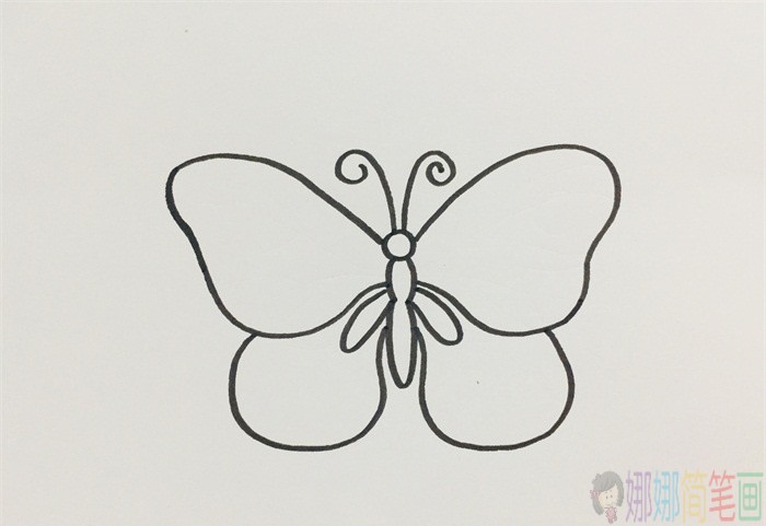 彩色蝴蝶简笔画,少儿绘画蝴蝶-3