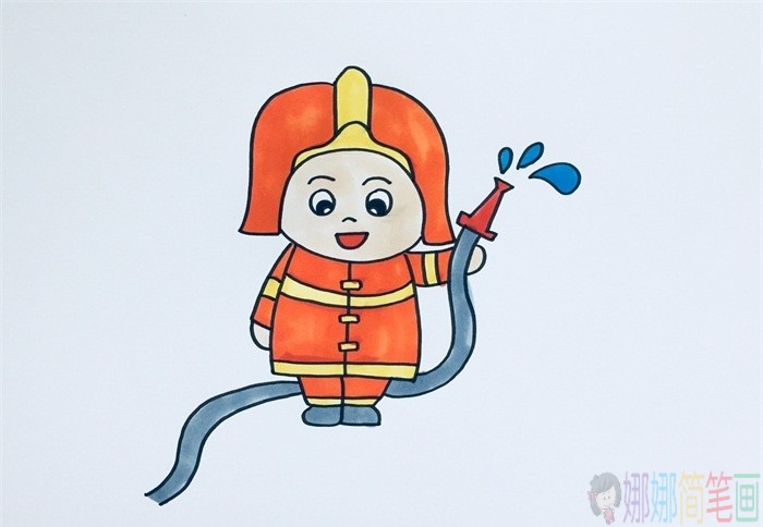 消防员简笔画,消防员怎么画-1