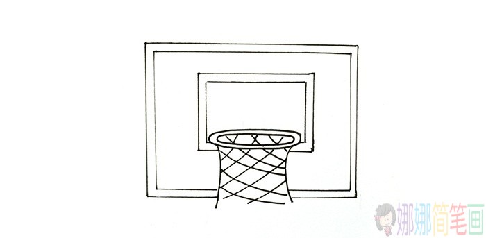 篮球架简笔画,篮球架怎么画-3
