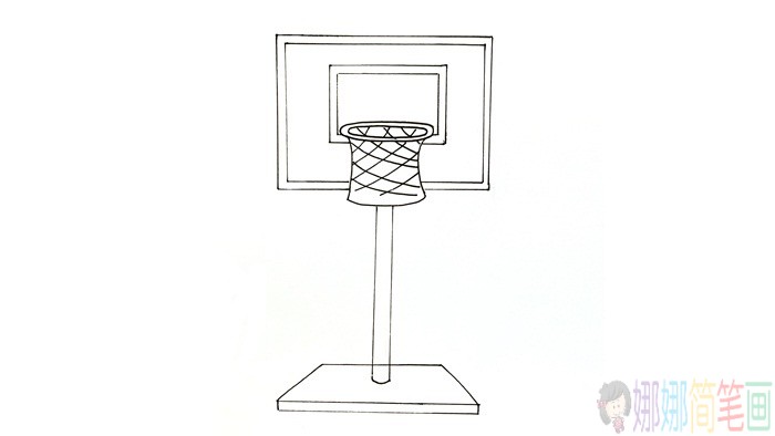 篮球架简笔画,篮球架怎么画-4