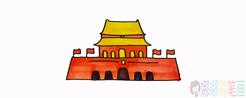 天安门简笔画,天安门怎么画-1