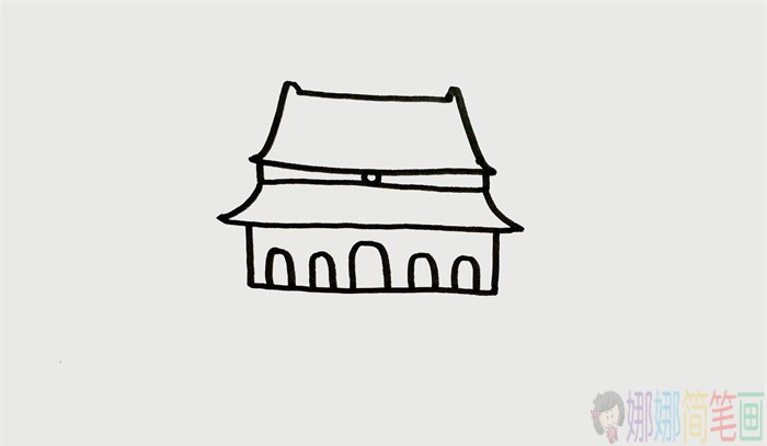 天安门简笔画,天安门怎么画-2