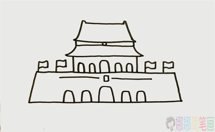 天安门简笔画,天安门怎么画-3