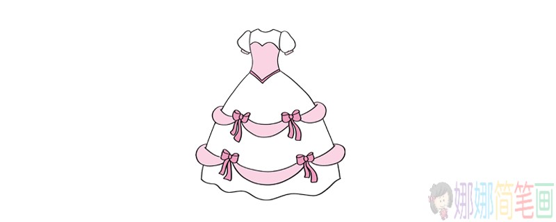 婚纱简笔画,婚纱的画法-1