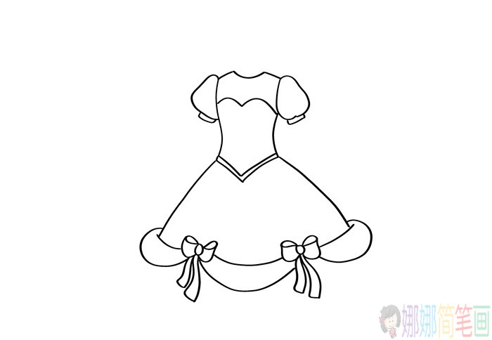 婚纱简笔画,婚纱的画法-3
