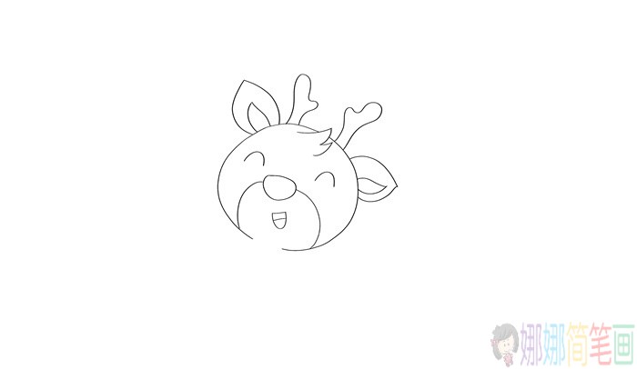 可爱的梅花鹿简笔画画法-2