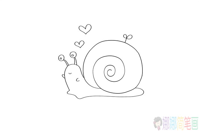 简单好看的蜗牛幼儿简笔画-3
