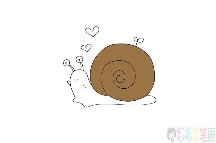 简单好看的蜗牛幼儿简笔画-4
