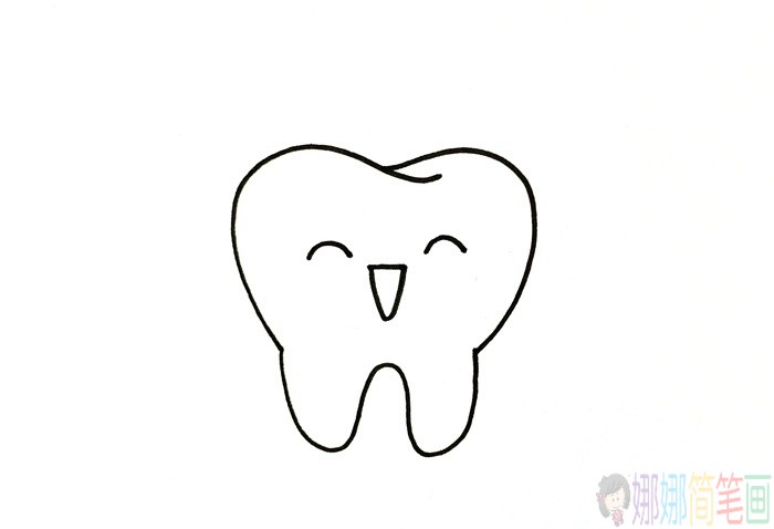 牙齿儿童简笔画画法-3