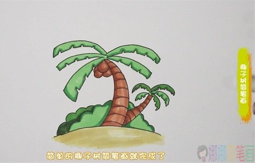 椰子树简笔画,椰子树儿童绘画-1