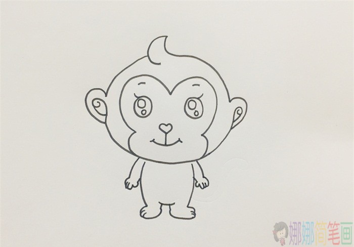 金丝猴动物简笔画-4