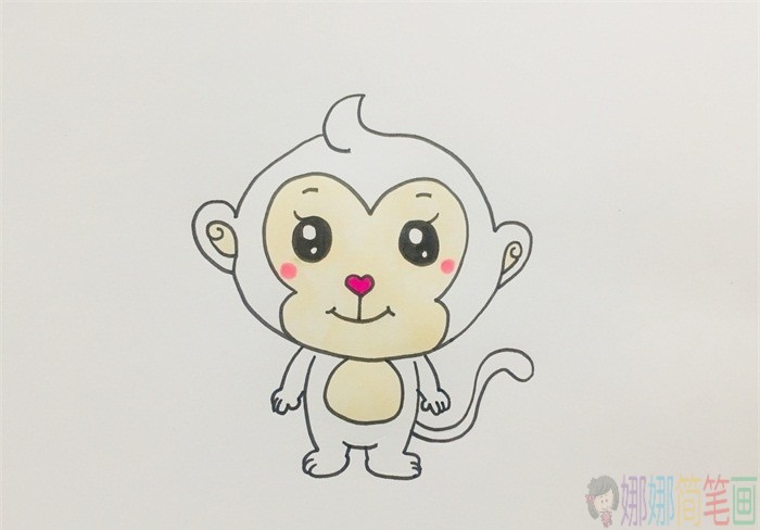 金丝猴动物简笔画-6