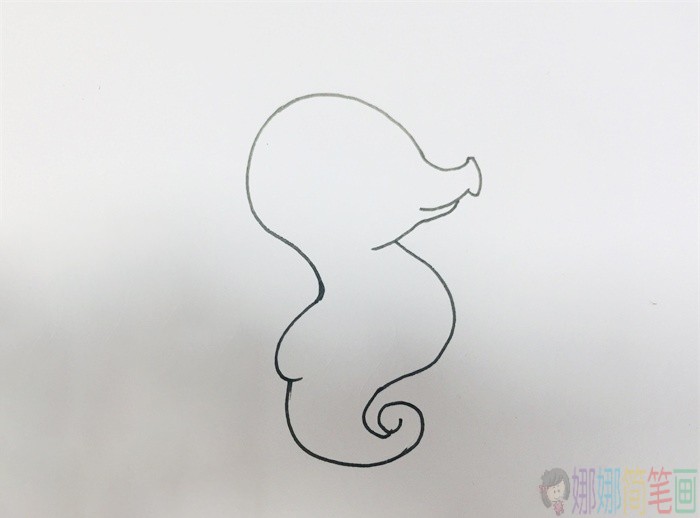 海马简笔画,海马幼儿画法-2