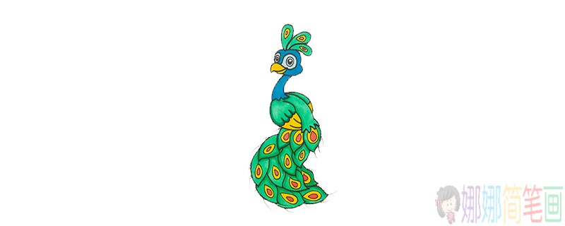 孔雀简笔画,孔雀怎么画好看-1
