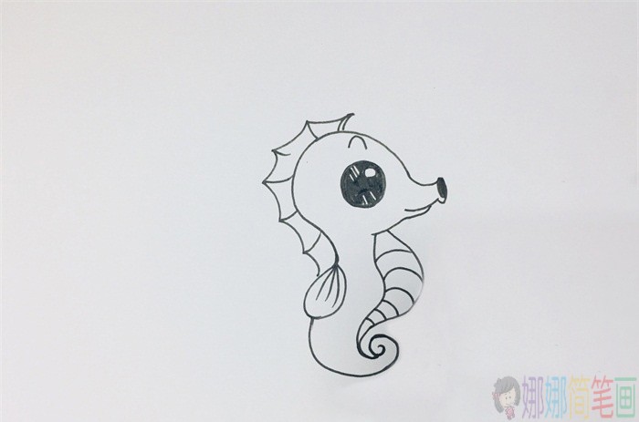海马简笔画,海马幼儿画法-4