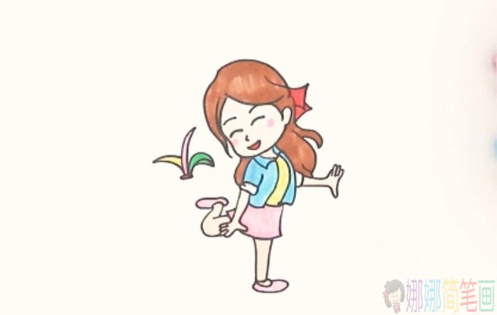 踢毽子简笔画-1