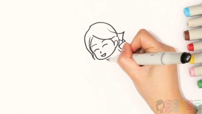 踢毽子简笔画-2