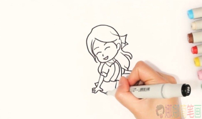 踢毽子简笔画-3