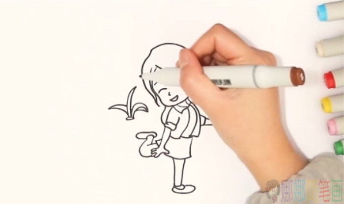 踢毽子简笔画-4