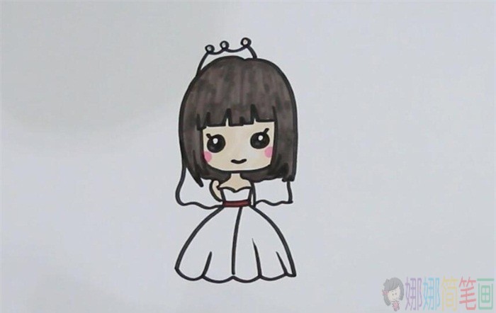 新娘简笔画,新娘怎么画-1