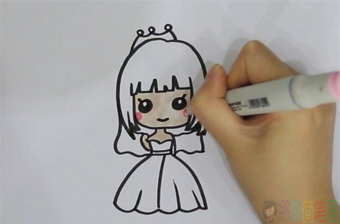 新娘简笔画,新娘怎么画-4