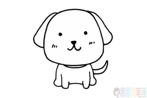狗狗简笔画的步骤,狗狗简笔画图片大全-1