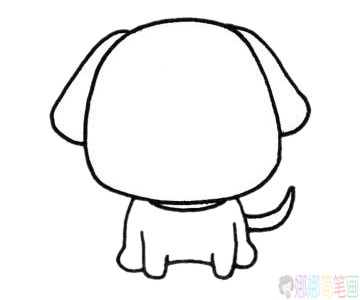 狗狗简笔画的步骤,狗狗简笔画图片大全-4