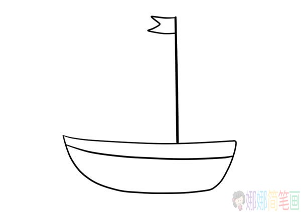 小帆船简笔画彩色,小帆船简笔画步骤-2