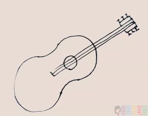 吉他简笔画彩色图片大全,吉他简笔画步骤-5