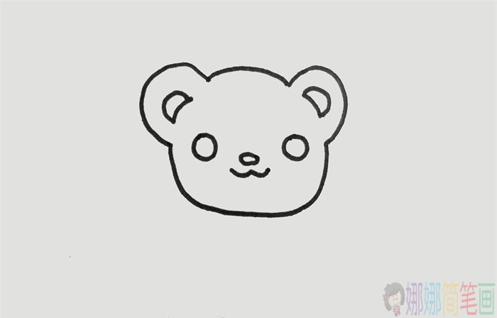 简单的北极熊儿童画画法-2