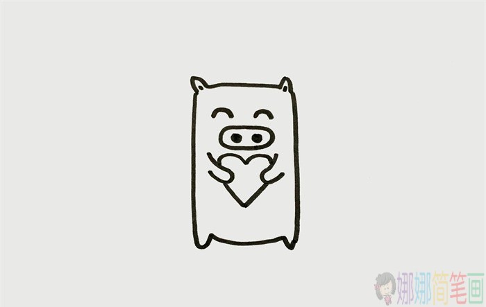 可爱的小猪简笔画,小猪猪儿童画图片-3