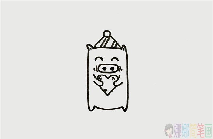 可爱的小猪简笔画,小猪猪儿童画图片-4