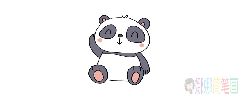 简单可爱的Q版熊猫简笔画-1