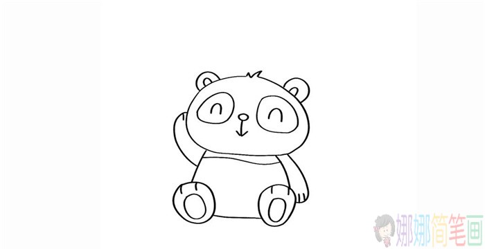 简单可爱的Q版熊猫简笔画-3