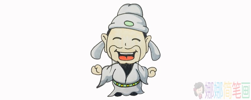 诗人李白简笔画,诗人儿童画图片-1