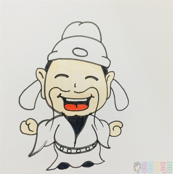 诗人李白简笔画,诗人儿童画图片-6