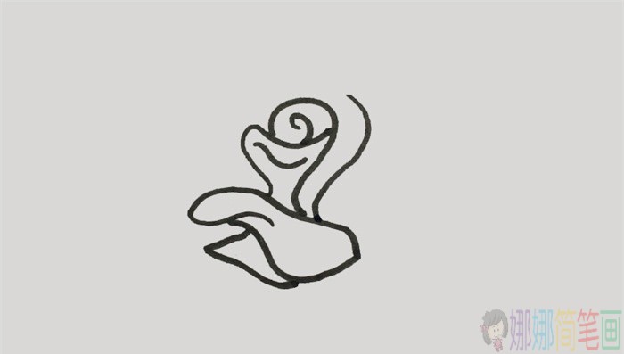 粉红色蔷薇花朵简笔画-3