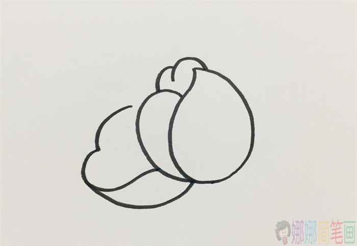 粉红色花朵简笔画画法-3