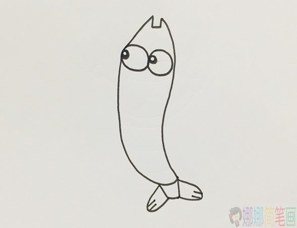 小虾米简笔画,虾怎么画-2