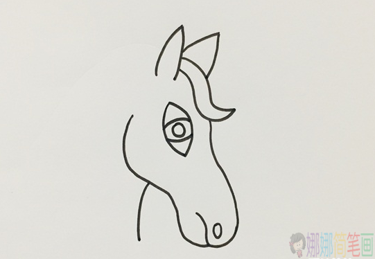 马头简笔画,马头怎么画-3