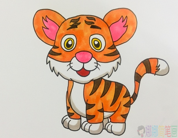 Q版小老虎怎么画,老虎简笔画-1