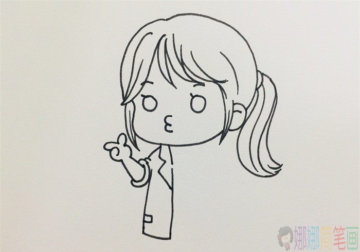 俏丽可爱的女医生简笔画-3
