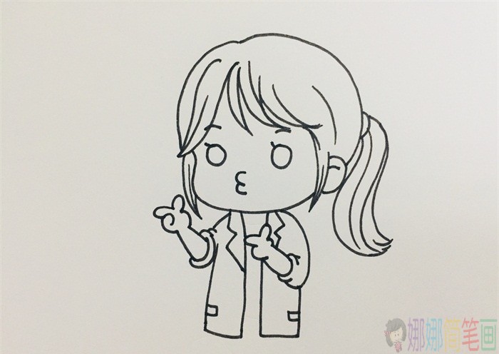 俏丽可爱的女医生简笔画-4
