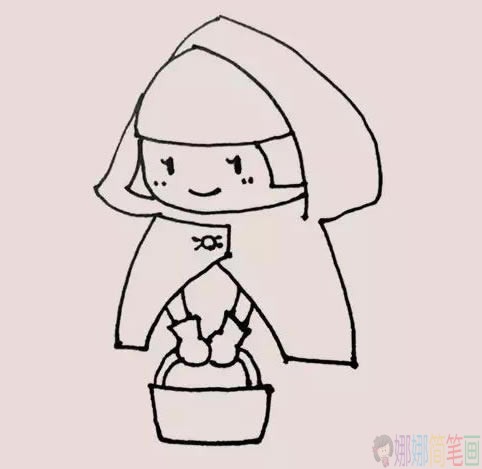 小红帽简笔画,小红帽儿童画-7