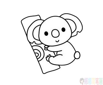 考拉树袋熊简笔画步骤-1