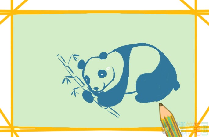 国宝大熊猫简笔画图片教程-5