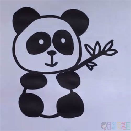 熊猫吃竹子简笔画-1
